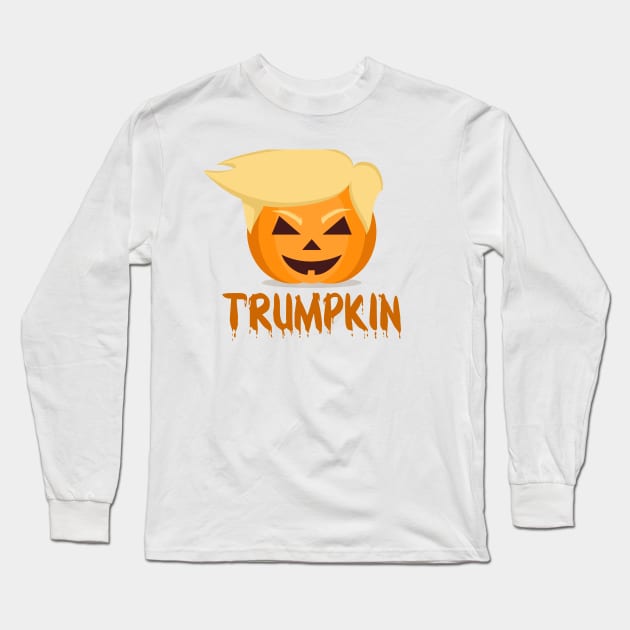 Trumpkin Funny Halloween Pumpkin Long Sleeve T-Shirt by ghsp